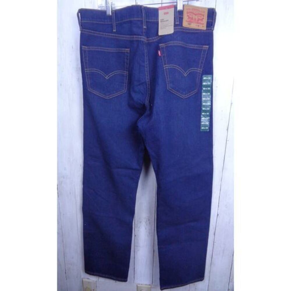 Levis 505 Regular Stretch Sits At Waist Straight Leg Mens Dark Wash Size 40 X 32 - Picture 2 of 5